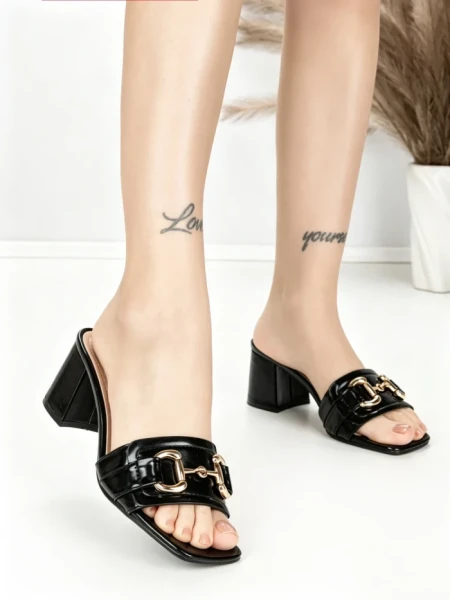 Papuci Dama cu Toc BE-9041 BLACK | BEUE SHOES