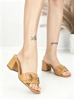 Papuci Dama cu Toc K-8080 BEIGE | BEUE SHOES