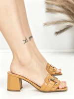 Papuci Dama cu Toc K-8080 BEIGE | BEUE SHOES