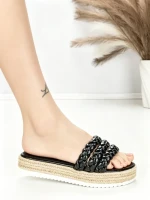 Papuci Dama cu Talpa Joasa BE-6073 BLACK | BEUE SHOES