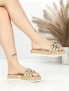Papuci Dama cu Talpa Joasa BE-6073 GOLD | BEUE SHOES