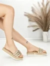 Papuci Dama cu Talpa Joasa BE-6073 GOLD | BEUE SHOES