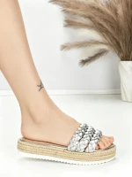 Papuci Dama cu Talpa Joasa BE-6073 SILVER | BEUE SHOES