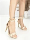 Sandale Dama cu Toc Subtire 6008 BEIGE | BEUE SHOES