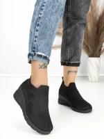 Pantofi Sport Dama cu Platforma R-276 ALL BLACK | EMAS