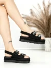 Sandale Dama cu Platforma PL367 BLACK | GIVANA