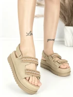Sandale Dama cu Platforma PL367 KHAKI | GIVANA