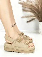 Sandale Dama cu Platforma PL367 KHAKI | GIVANA