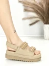 Sandale Dama cu Platforma PL367 KHAKI | GIVANA