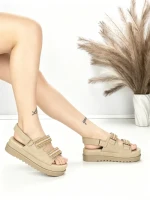 Sandale Dama cu Platforma PL367 KHAKI | GIVANA