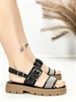 Sandale Dama cu Talpa Joasa TH-7 BLACK | STEPHAN