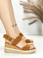 Sandale Dama cu Platforma 22-337 CAMEL | STEPHAN