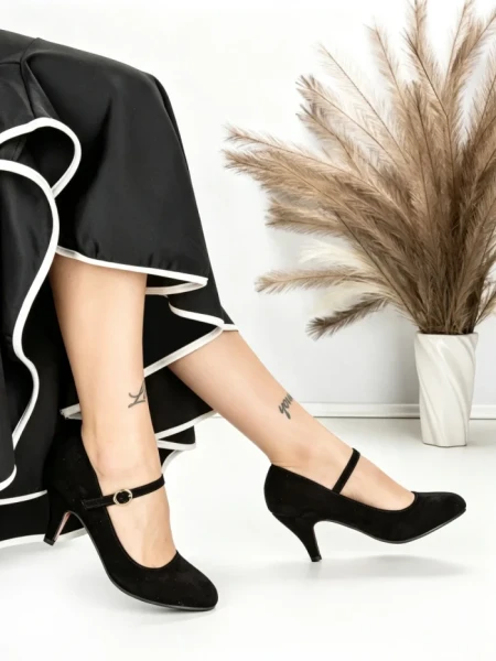 Pantofi cu Toc J-30 BLACK | CHERIE