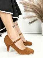 Pantofi cu Toc J-30 CAMEL | CHERIE