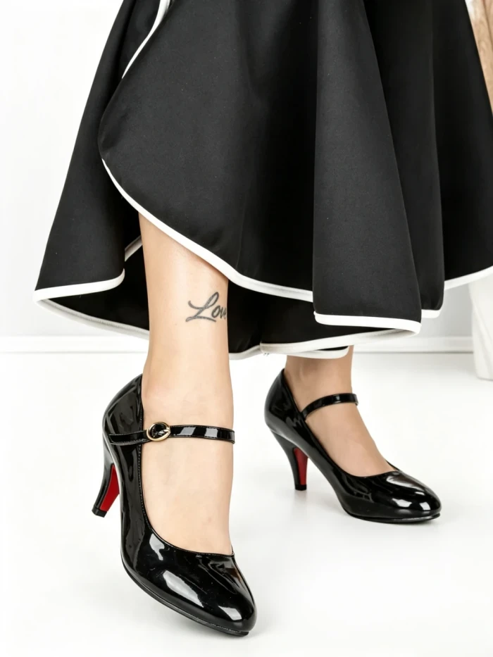 Pantofi cu Toc J-37 BLACK | CHERIE