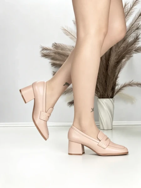 Pantofi cu Toc Gros L72168E APRICOT | ABLOOM