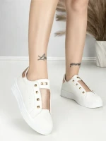 Sneakers Dama HY-285 WHITE-CHAMPAGNE | ABLOOM