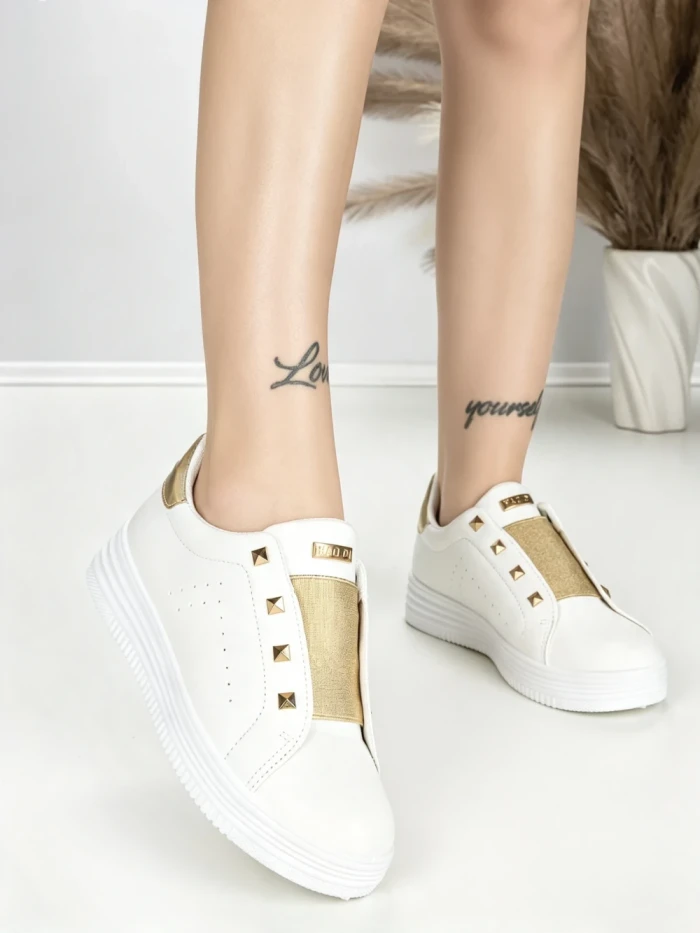 Sneakers Dama HY-285 WHITE-GOLD | ABLOOM