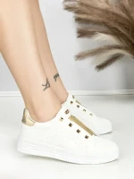 Sneakers Dama HY-285 WHITE-GOLD | ABLOOM