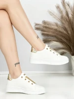 Sneakers Dama HY-285 WHITE-GOLD | ABLOOM