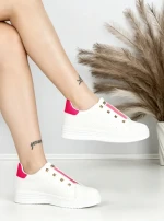 Sneakers Dama HY-285 WHITE-FUCHSIA | ABLOOM