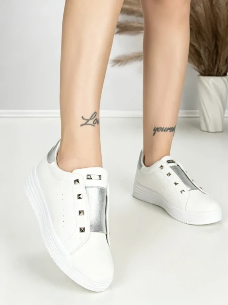 Sneakers Dama HY-285 WHITE-SILVER | ABLOOM