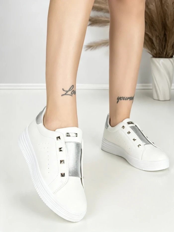 Sneakers Dama HY-285 WHITE-SILVER | ABLOOM