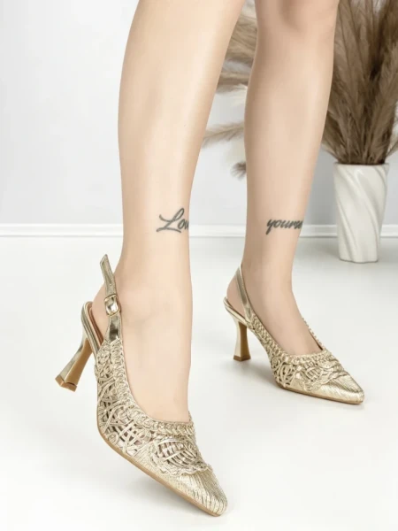 Pantofi Stiletto A7636-5 GOLD | ABLOOM