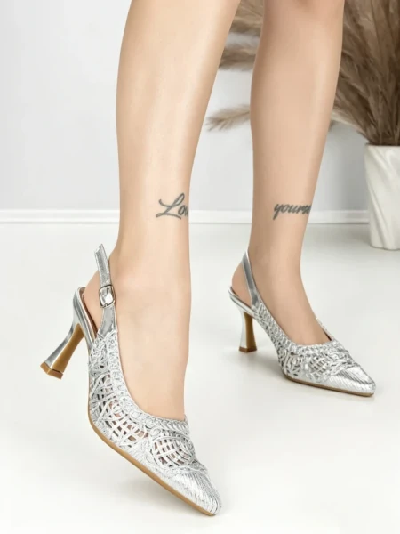 Pantofi Stiletto A7636-5 SILVER | ABLOOM