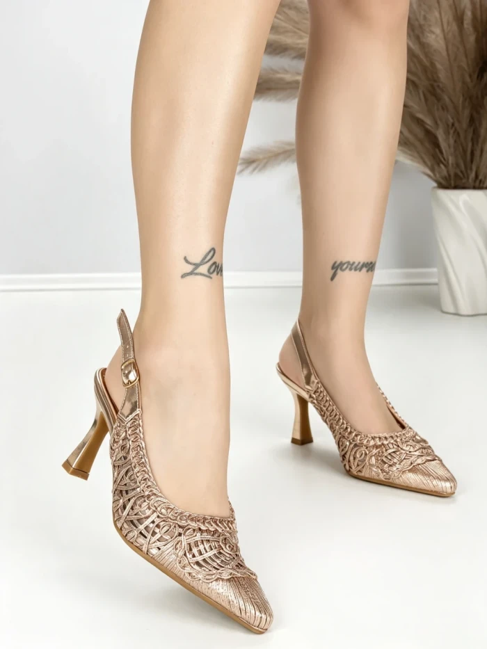 Pantofi Stiletto A7636-5 CHAMPAGNE | ABLOOM