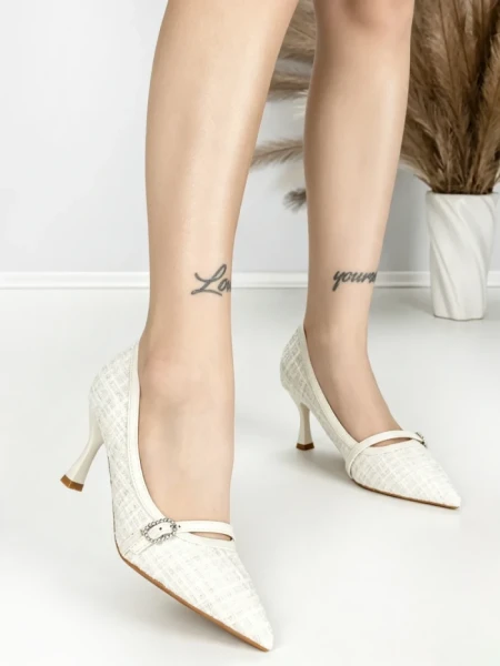 Pantofi Stiletto L6-79-2 WHITE | ABLOOM