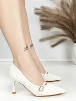 Pantofi Stiletto L6-79-2 WHITE | ABLOOM