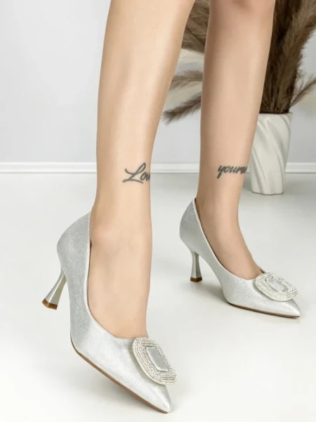 Pantofi Stiletto A7910-1 SILVER | ABLOOM