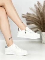 Sneakers Dama BK-56-6 WHITE-SILVER | ABLOOM