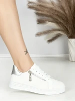 Sneakers Dama BK-56-6 WHITE-SILVER | ABLOOM