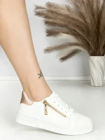 Sneakers Dama BK-56-7 WHITE-CHAMPAGNE | ABLOOM