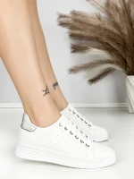 Sneakers Dama BK-52-6 Alb-Argintiu | Abloom » MeiMei.Ro