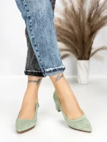 Pantofi cu Toc Gros JM881 GREEN | ANNALISE