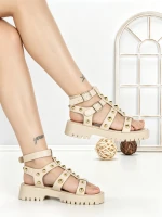 Sandale Dama cu Talpa Joasa LU023 Bej | Gowin » MeiMei.Ro