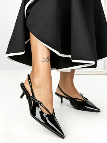 Pantofi cu Toc mic K726 BLACK | ABLOOM