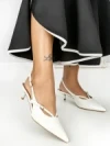 Pantofi cu Toc mic K726 WHITE | ABLOOM