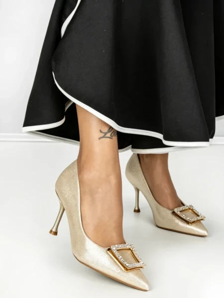 Pantofi Stiletto A7847-1 GOLD | ABLOOM