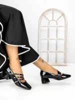 Pantofi cu Toc mic 77-557 BLACK | CM
