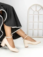 Pantofi cu Toc mic 77-559 BEIGE | CM