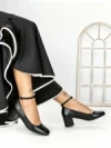 Pantofi cu Toc mic 77-559 BLACK | CM