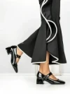 Pantofi cu Toc mic 77-555 BLACK | CM