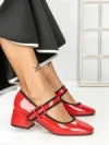 Pantofi cu Toc mic 77-555 RED | CM