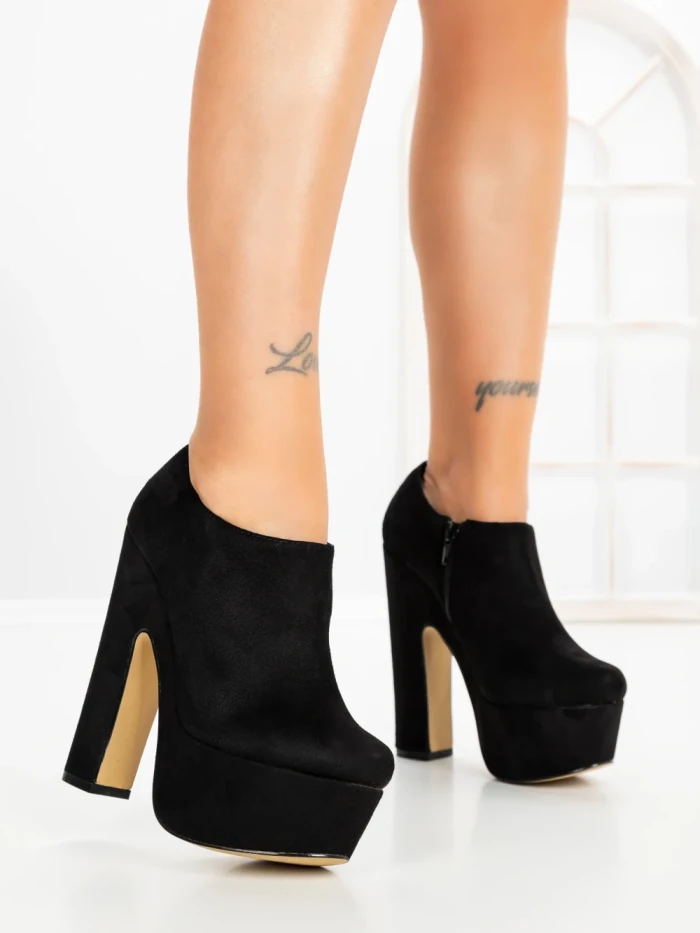 Botine cu Toc Gros 6716N NEGRO | STEPS HIGHER