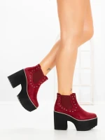 Botine cu Toc Gros 8607B BURDEOS | STEPS HIGHER