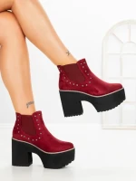 Botine cu Toc Gros 8607B BURDEOS | STEPS HIGHER